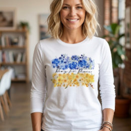 Be för fred & fred i Ukraina & akvareller. T Shirt