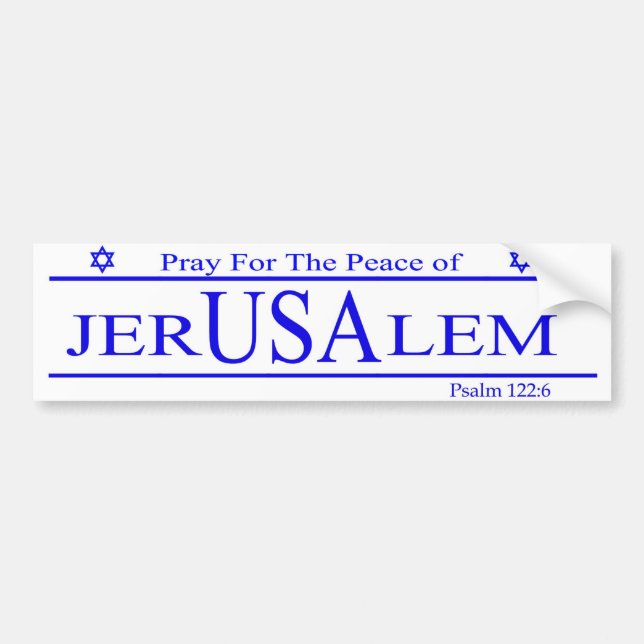 Be för freden av den JERUSALEM bildekalet Bildekal (Framsidan)