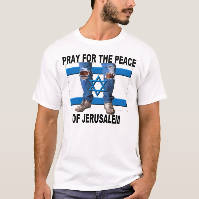 Be för freden av Jerusalem T-shirt (Framsida)