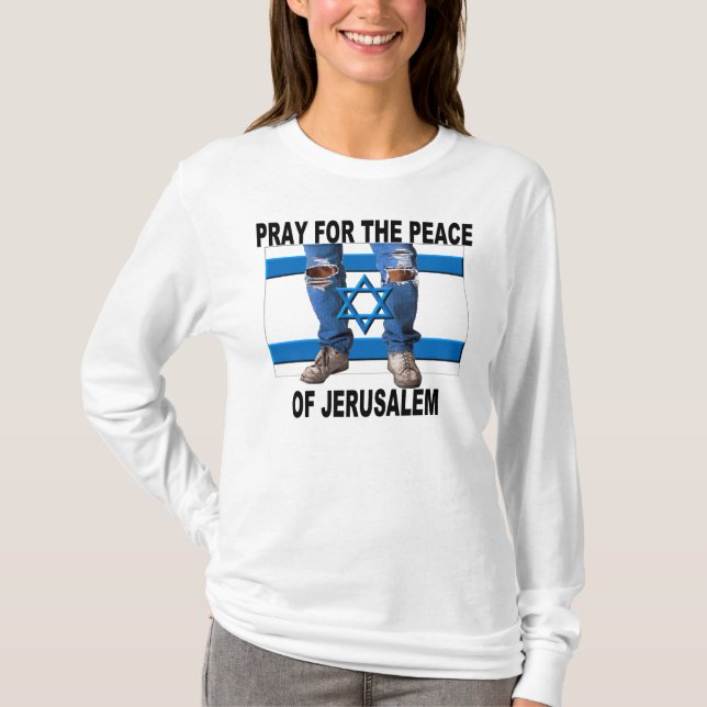 Be för freden av Jerusalem Tee Shirt (Framsida)