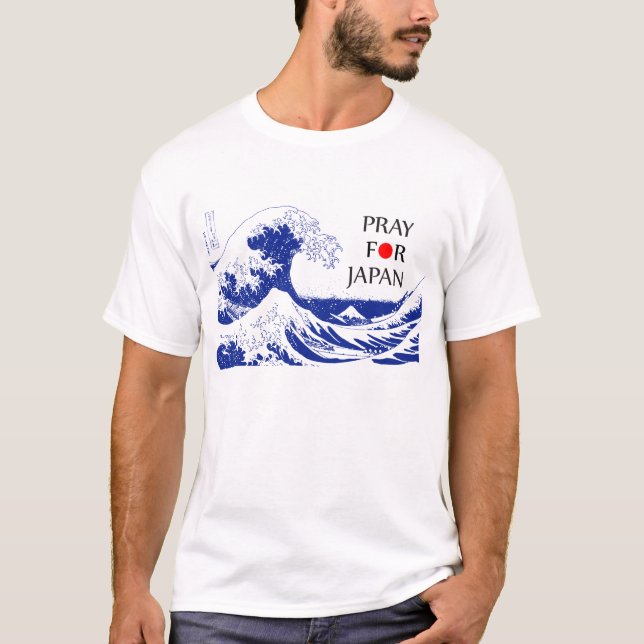 Be för Japan Hokusai T Shirt (Framsida)