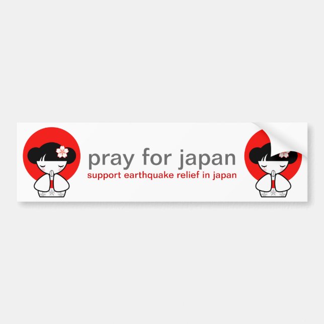 Be för Japan Kokeshi-docka Bildekal (Framsidan)