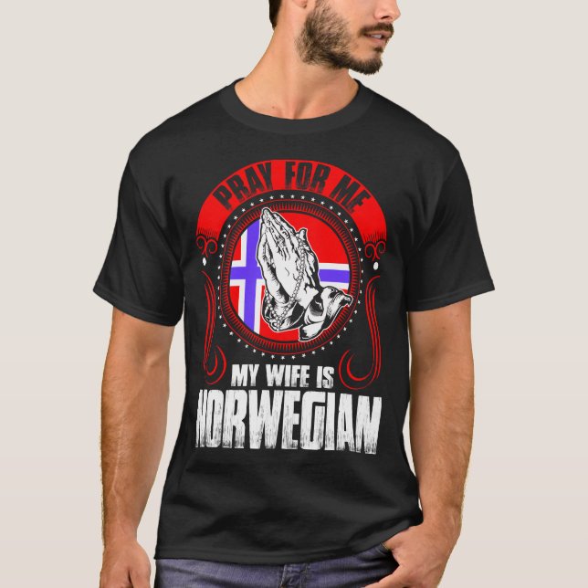 Be för mig som min fru är den roliga norrmannen t shirt (Framsida)