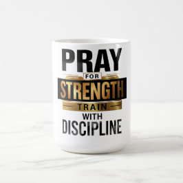 Be för styrka Träna med disciplin – Motivation Kaffemugg