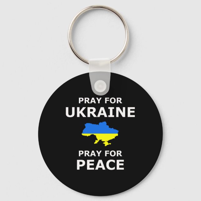 Be för Ukraina Fred Ukraina Flagga  Nyckelring (Framsida)