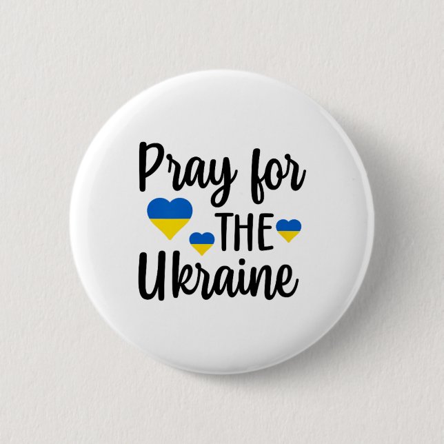 Be för Ukraina Hjärta  Knapp (Framsida)