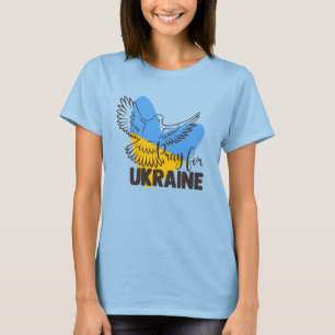 Be för Ukraina Hjärta och Duva T Shirt