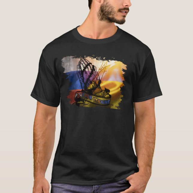 Be för Ukraina Solidaritet Stöd Ukraina familj T Shirt (Framsida)