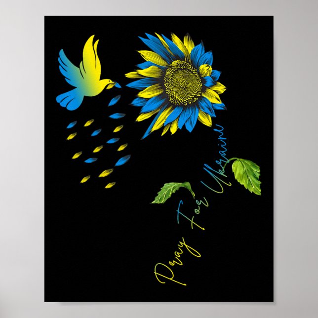 Be för Ukraina Solros Ukrainsk Flagga Ukraina  Poster (Framsidan)