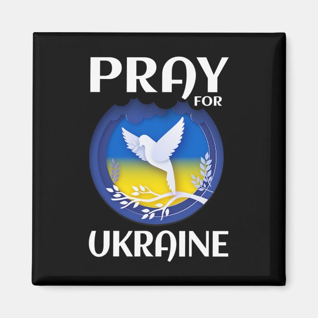 Be för Ukraina Stöd Ukraina  Magnet (Framsidan)