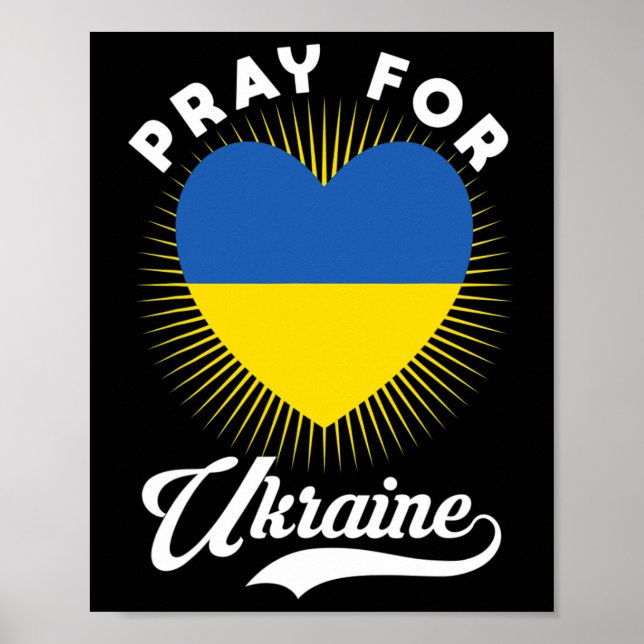 Be för Ukraina Ukrainsk Flagga Stöd Jag Står Wi Poster (Framsidan)