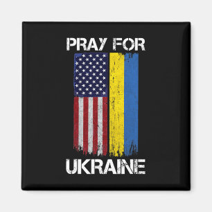 Be för Ukraina USA Ukraina Flagga Vintage Stöd U Magnet