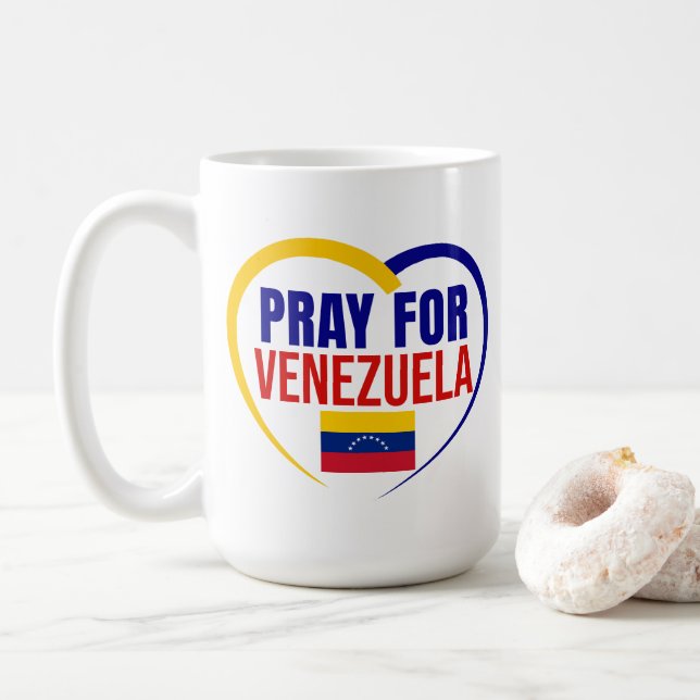 Be för Venezuela Jordbävning Kaffemugg (Med munk)