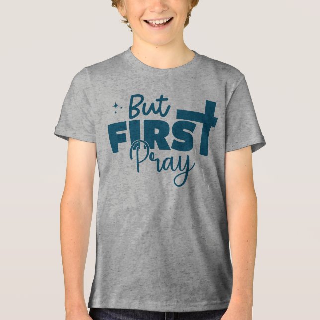 Be först kristen tro t shirt (Framsida)