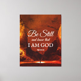 BE FORTFARANDE OCH KNOW Psalm 46:10 Christian Canvastryck