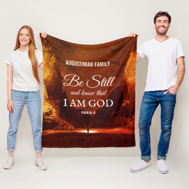 BE FORTFARANDE OCH KNOW Psalm 46:10 Christian Fleecefilt (På plats)