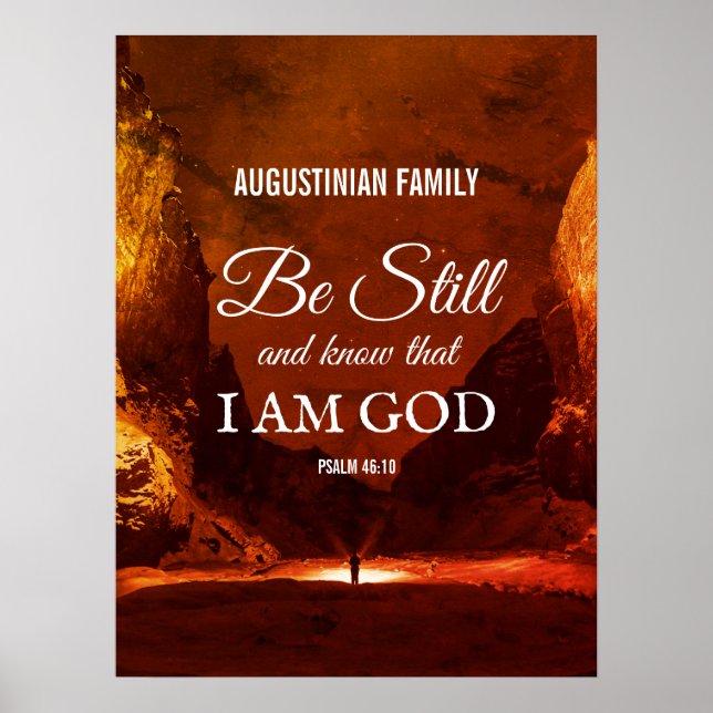 BE FORTFARANDE OCH KNOW Psalm 46:10 Christian Poster (Framsidan)