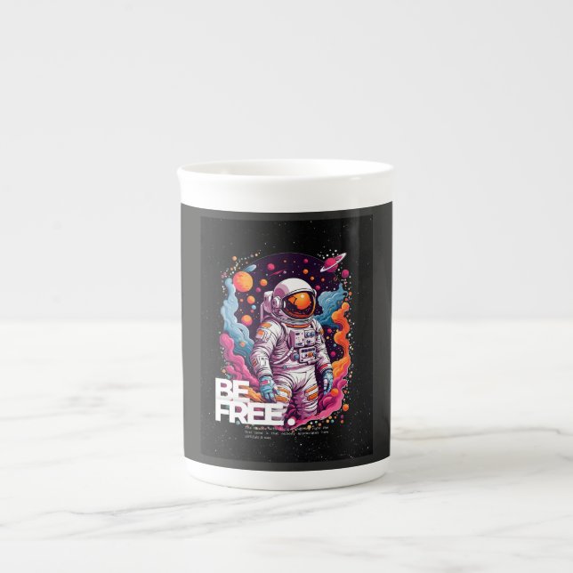 BE FRIA Astronaut-design Benporslin Mugg (Framsidan)