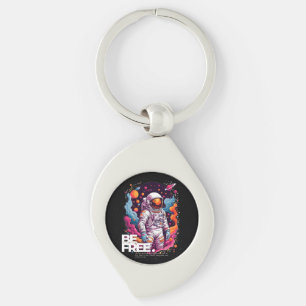 BE FRIA Astronaut-design Swirl Silverfärgad Nyckelring