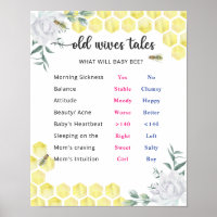 Be Gamle Wives Tales Gender Reveal Board