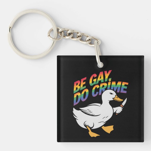 Be Gay Do Crime Funny Goose Rainbow Pride HGBTQ (Framsidan)