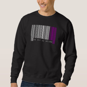 Be Gay Do Crimes Barcode Asexuellt Pride Flagga Ae Lång Ärmad Tröja
