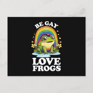 BE Gay Kärlek Frogs LGBTQ-Pridet Rainbow Retro Vykort