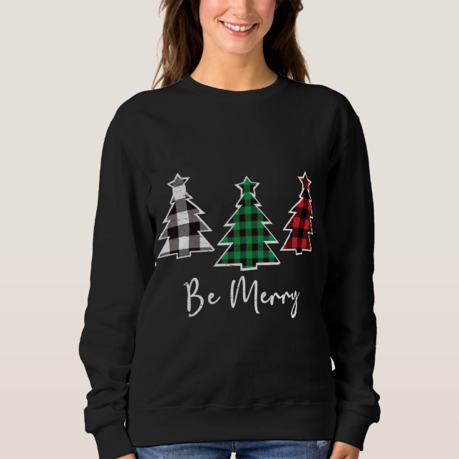 Be God jul Träd Cute Buffalo Play Distre T Shirt (Framsida)