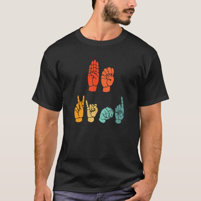 Be Handsignal SIgn Language Unity Day Anti B T Shirt (Framsida)