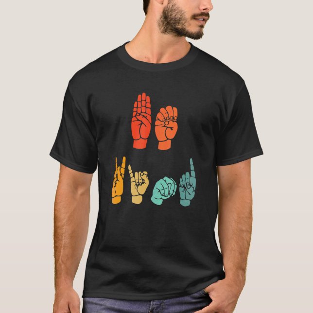 Be Handsignal SIgn Language Unity Day Anti B T Shirt (Framsida)