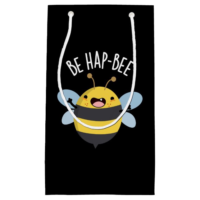 Be Hap-bee Funny Bee Pun Mörk BG (Framsidan)