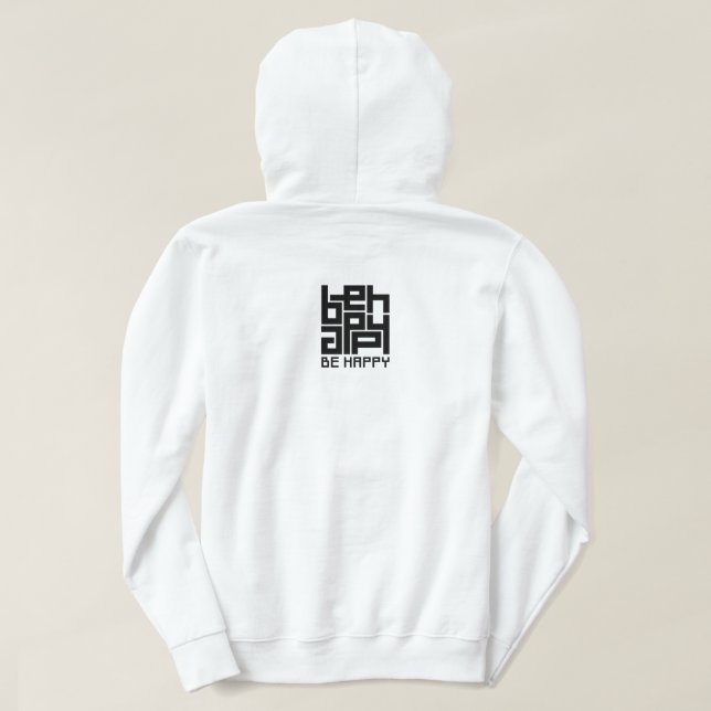 Be happy hoodie (Design baksida)
