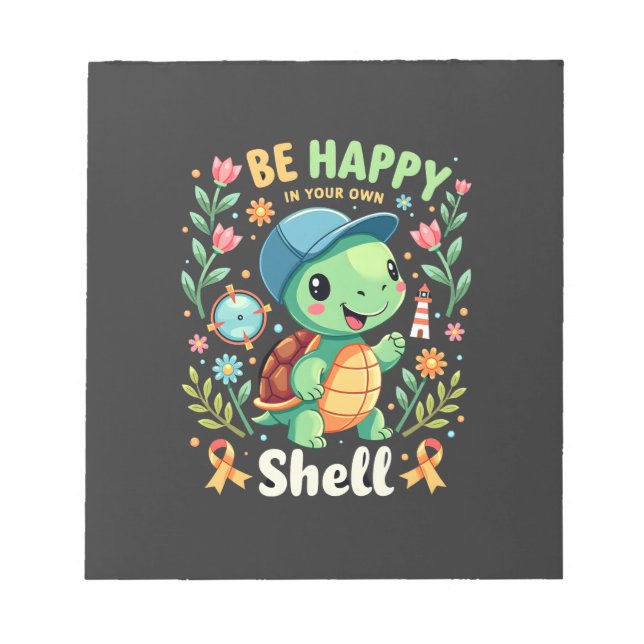 Be Happy In Your Own Shell Turtle Autism Awareness Anteckningsblock (Framsida)