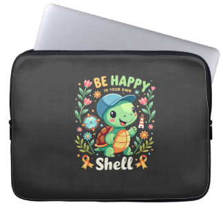 Be Happy In Your Own Shell Turtle Autism Awareness Laptop Fodral