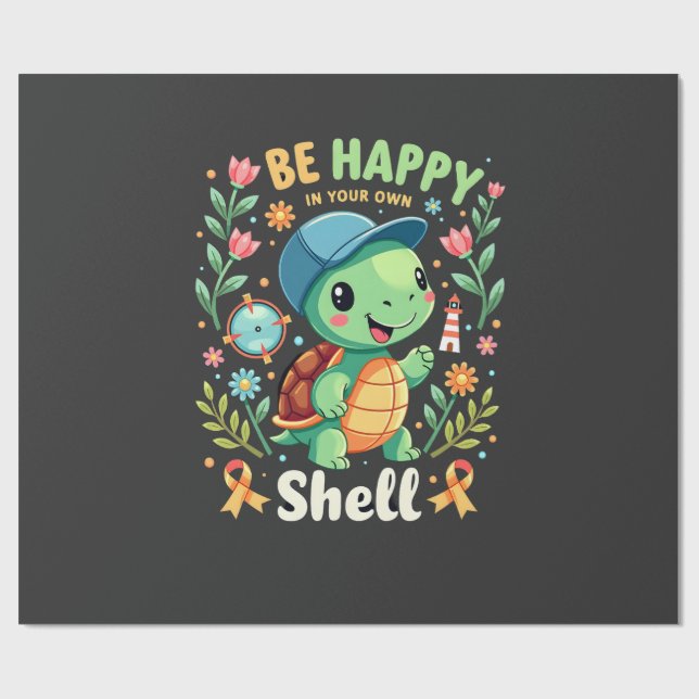 Be Happy In Your Own Shell Turtle Autism Awareness Presentpapper (Platt)