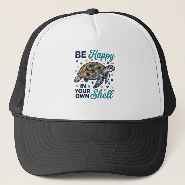 Be Happy In Your Own Shell Turtle Shirt Design_1 Keps (Framsida)
