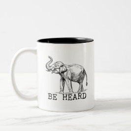 Be Heard Cute Elephant Två-Tonad Mugg
