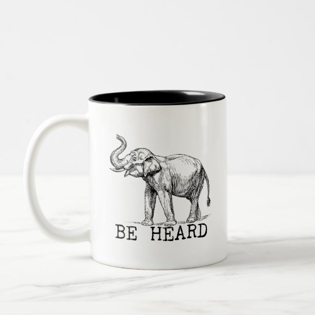 Be Heard Cute Elephant Två-Tonad Mugg (Vänster)