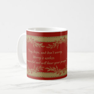 Be, hoppas & oroa inte St. Padre Pio Kaffemugg