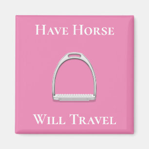 "Be Horse Travel" stam Järn på Rosa Magnet