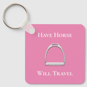 "Be Horse Travel" stam Järn på Rosa Nyckelring