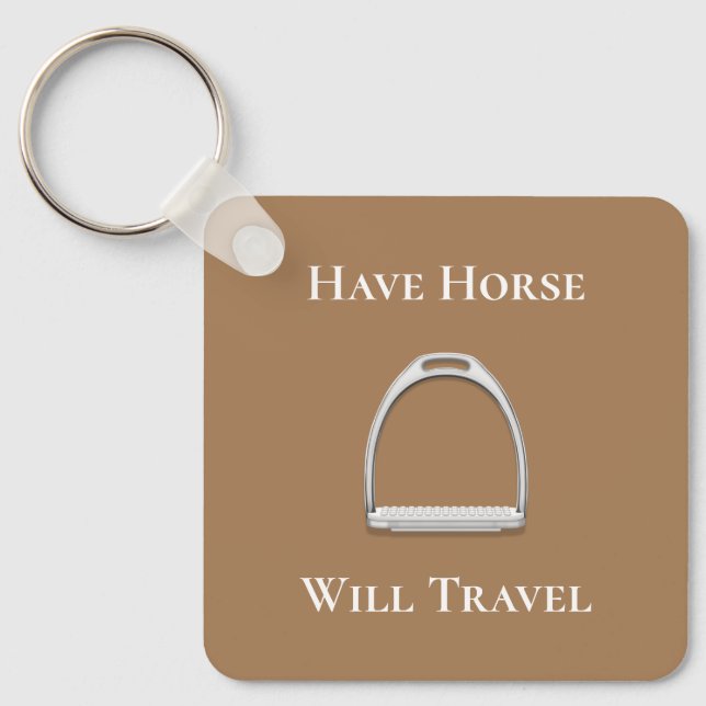 "Be Horse Travel" Stirup Järn Brown Nyckelring (Framsida)