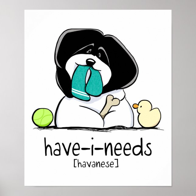 Be-i-Needs Havanese off-Leash Art™ Poster (Framsidan)