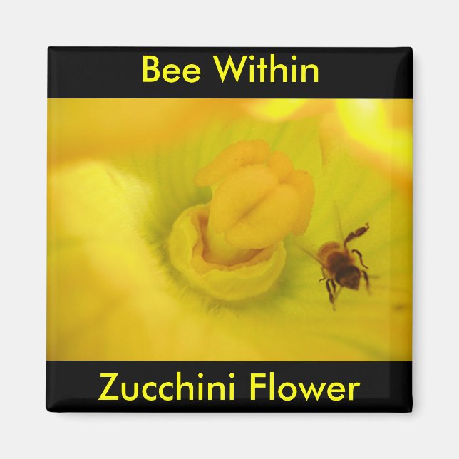 Be inom Zucchini Flower Magnet (Framsidan)