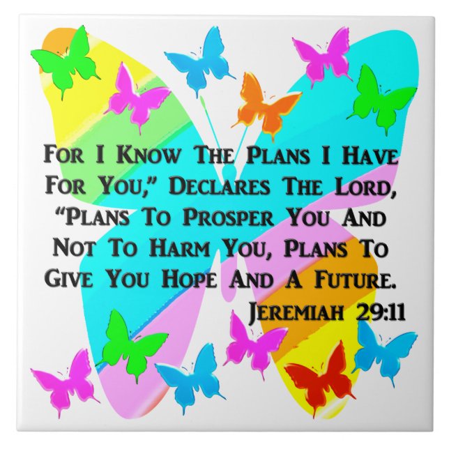 BE INSPIRED JEREMIAH 29:11 KAKELPLATTA (Framsidan)