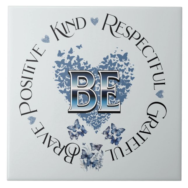 "BE" inspirerad Planner inspirationerande motivati Kakelplatta (Framsidan)