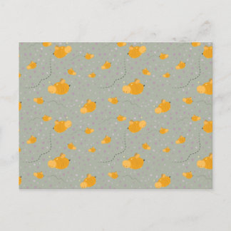 Be Kärlek Bee Lycklig vykort - Grönt