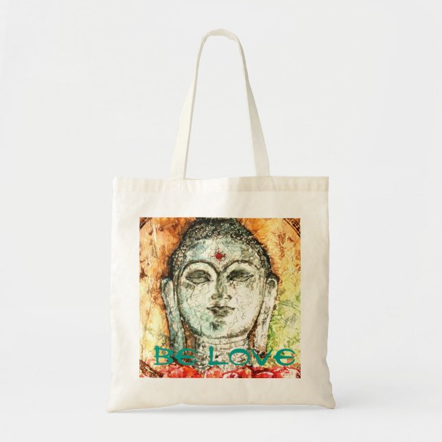 Be Kärlek Buddha Art Canvas Tote Tygkasse (Framsidan)