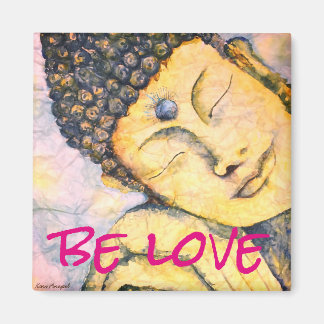 Be Kärlek Zen Buddha Watercolor Art Magnet