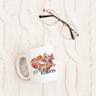 Be Kind Always, Butterfly Wildflower Lips Kaffemugg